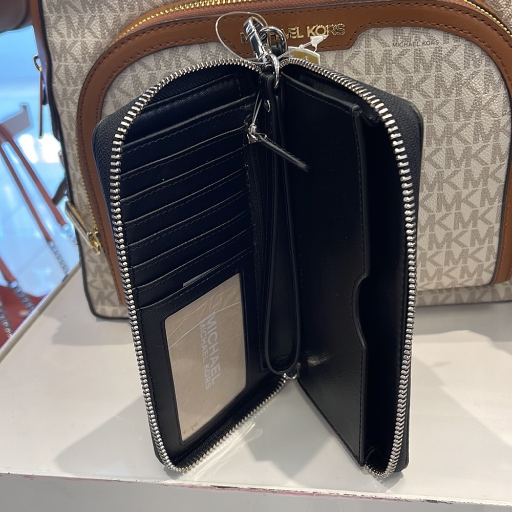 Michael Kors MK Signature Large Flat Multi-Function Phone Case Wallet Wristlet - Picture 16 of 16